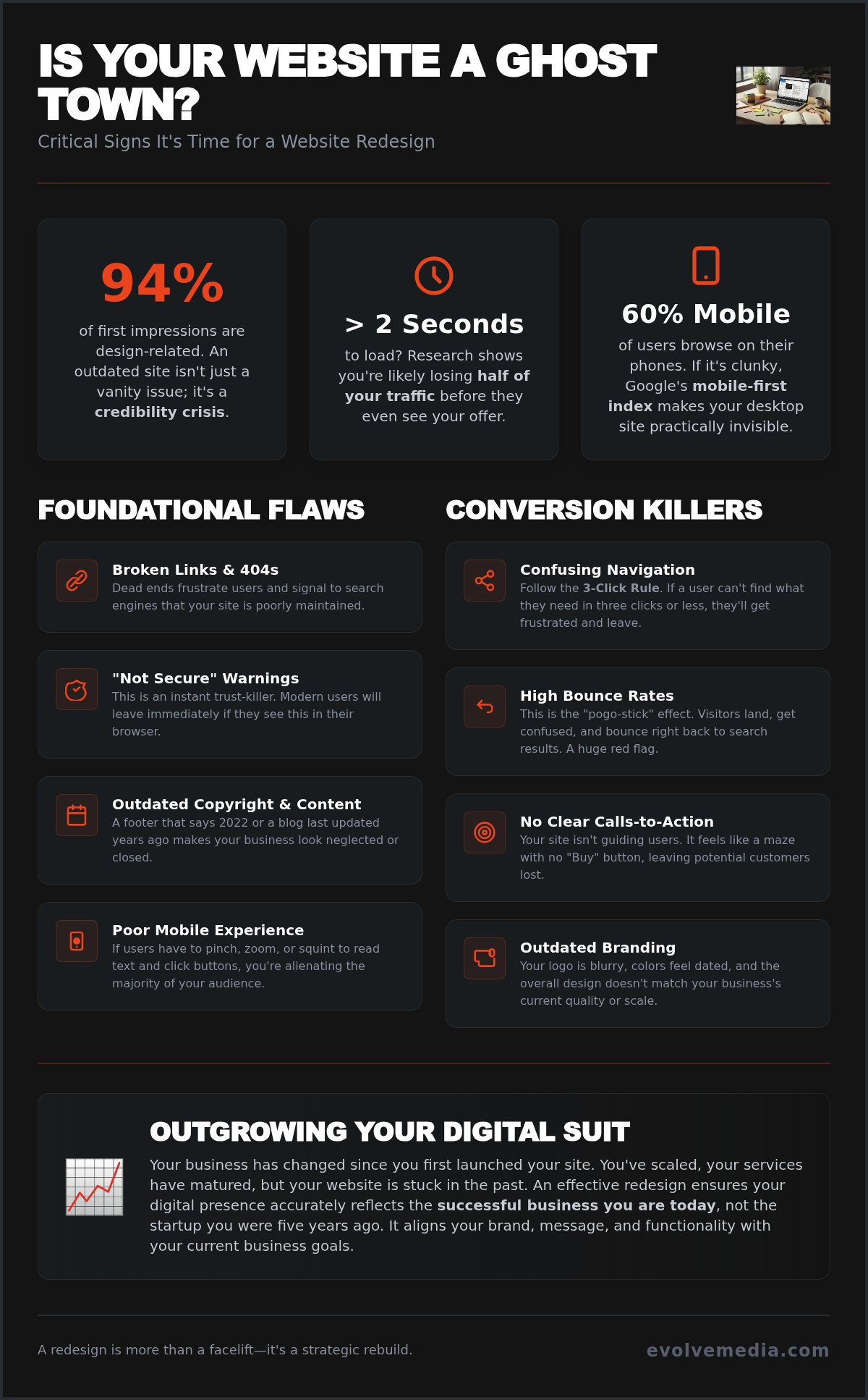 12 Red Flags and Signs You Need a Website Redesign in 2026